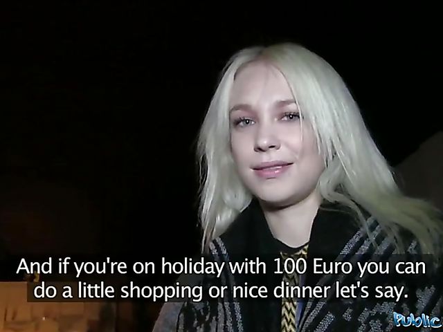 Russian blonde Arteya gets down on cock for cash