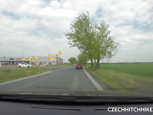 Outdoor sex with Czech hitchhiker Nicolette Noir