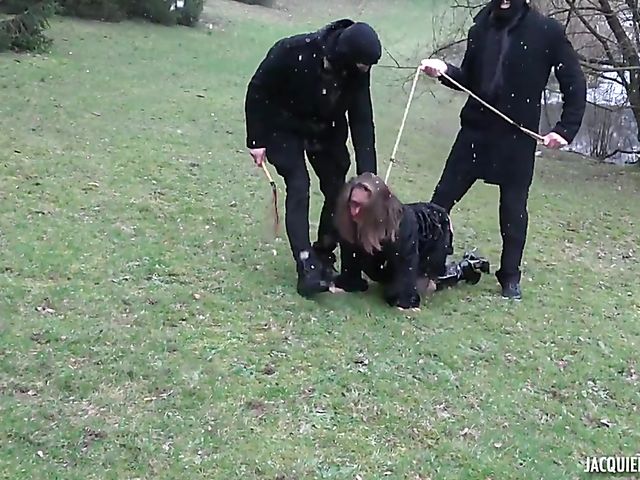 Maryline gets spanked and fucked by masked guys