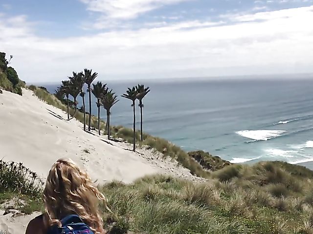 Mountain hiker Cherie DeVille wearing denim shorts