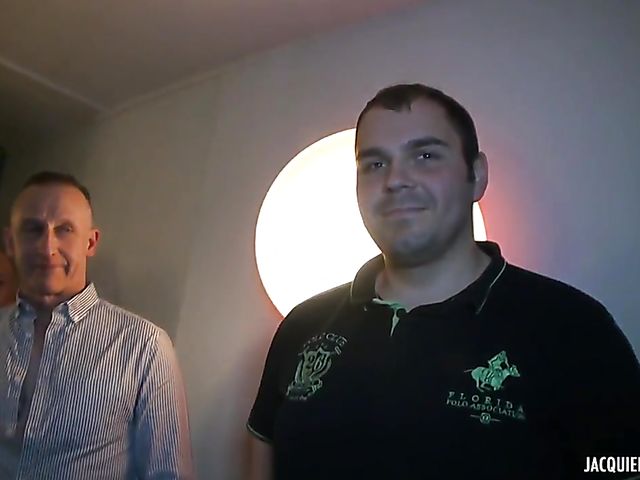 Chesty amateur MILF gets shared by fat guys