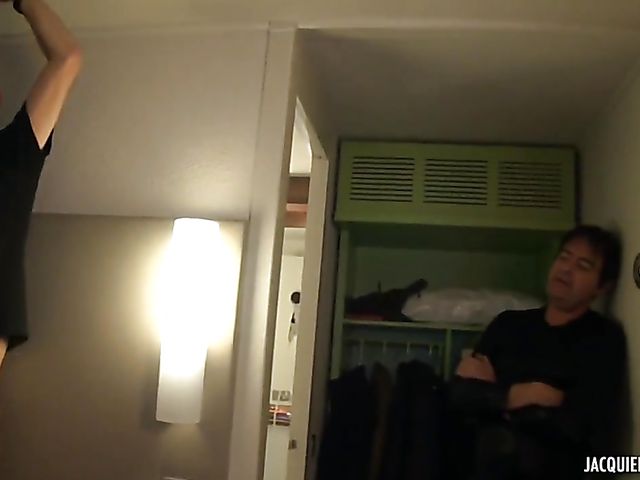 Chesty amateur MILF gets shared by fat guys