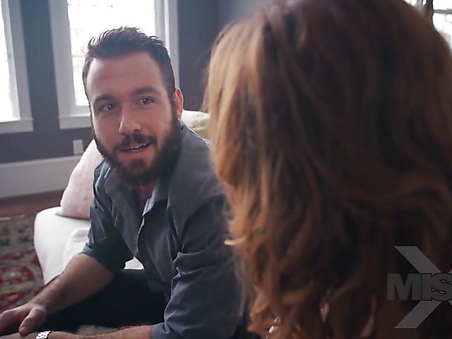 MILF with big fake boobs Krissy Lynn gets a fuck by the fire