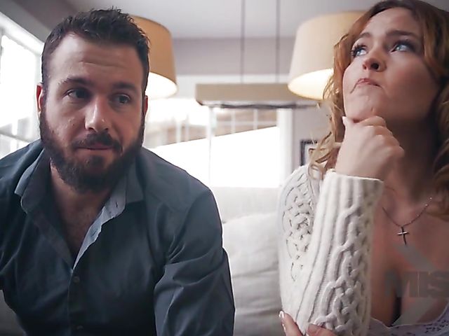 MILF with big fake boobs Krissy Lynn gets a fuck by the fire