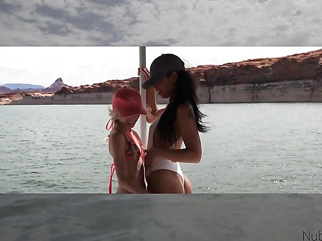 Lesbian teens do it on the wild beach