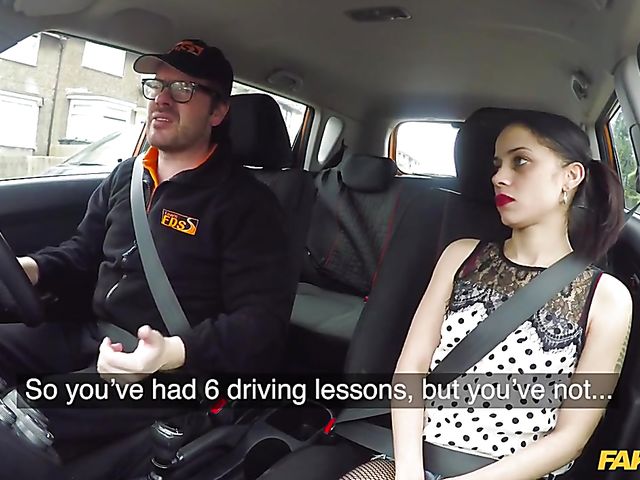 Tattooed teen slut Myla Elyse gets nailed by a driving instructor