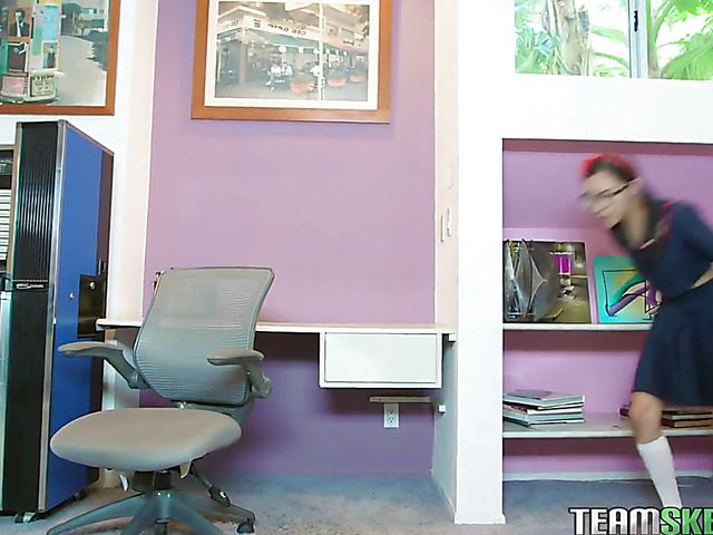 Tiny asian schoolgirl Eva Yi gets a cock to enjoy