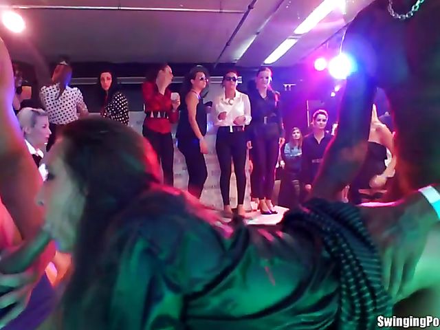 Party orgy with hot strippers fucking horny ladies