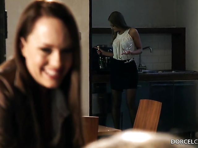 Lesbian strapon session featuring Tiffany Tatum, Victoria Pure and Blue Angel