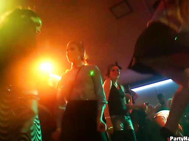 Club orgy with horny strippers and drunk babes