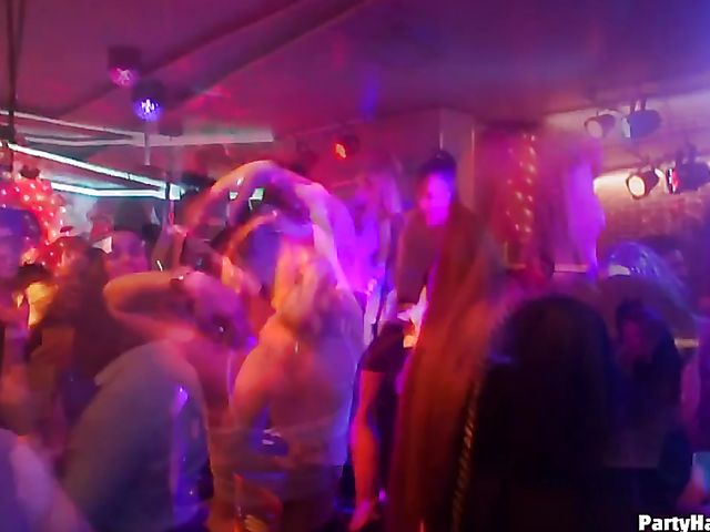 Club orgy with horny strippers and drunk babes