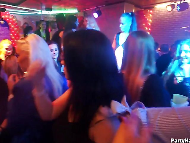 Club orgy with horny strippers and drunk babes