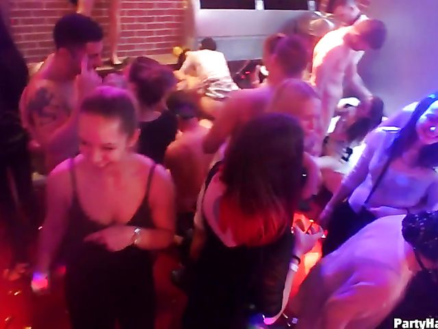 Club orgy with horny strippers and drunk babes