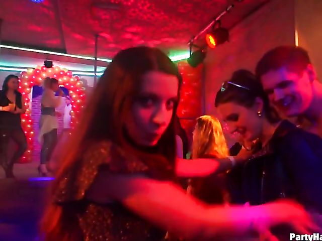 Club orgy with horny strippers and drunk babes