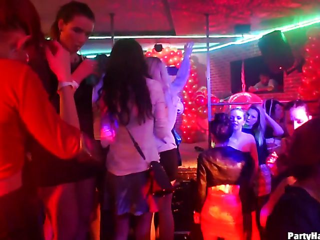 Club orgy with horny strippers and drunk babes