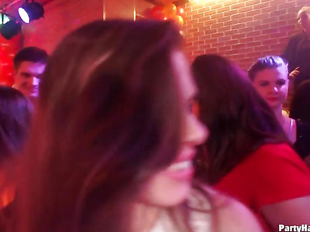 Club orgy with horny strippers and drunk babes