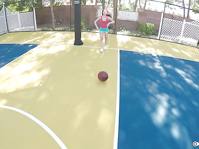Sporty teen Danni Rivers has sex with a basketball player POV