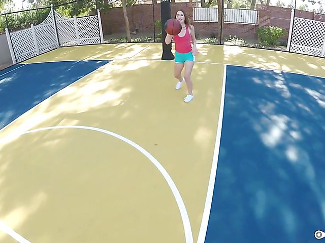 Sporty teen Danni Rivers has sex with a basketball player POV