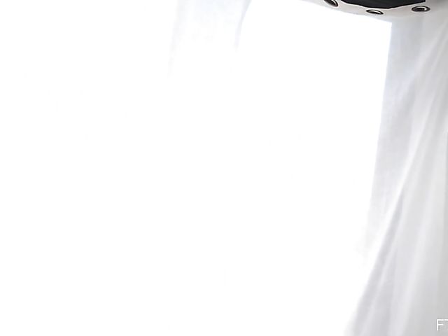 Hana's small tits exposed in the morning