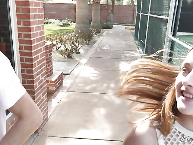 Tiny tits teen Danni Rivers gets plowed in the gym