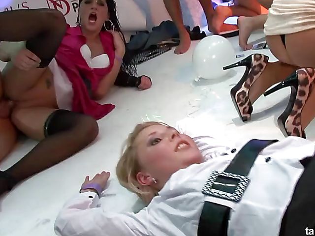 Group sex in the club with bad euro girls