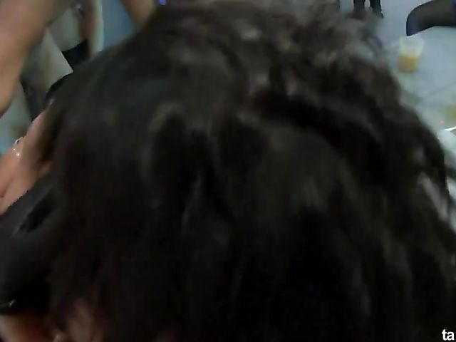 Fuck party with black and white strippers