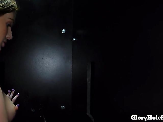 Gloryhole teen milking 10 cocks for jizz