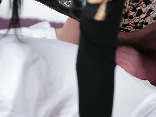 Hairy MILF Caroline takes off her panties to get a fuck