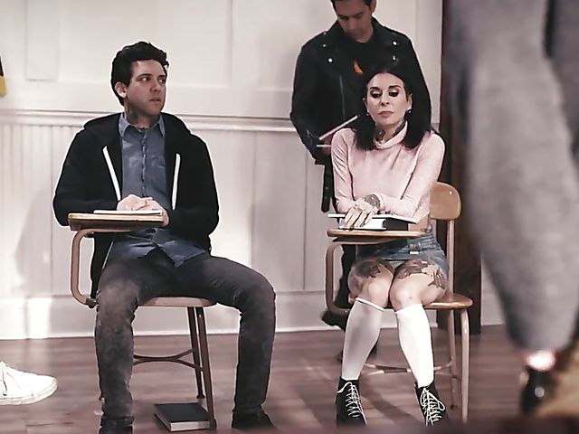 Kenzie Reeves and Joanna Angel have wild sex with a tattooed guy