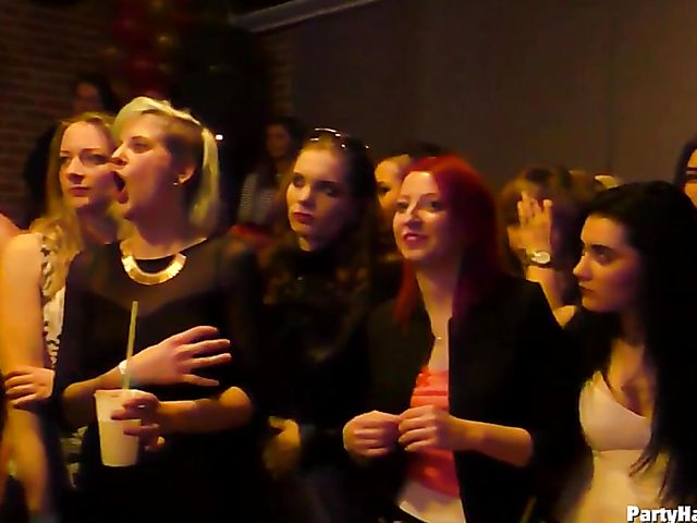 Party babes grinding on cock and sucking