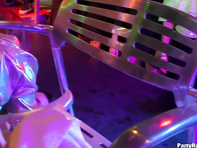 Party babes grinding on cock and sucking