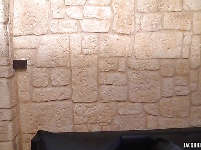 Double anal penetration in red lingerie with Joanna Dechainee