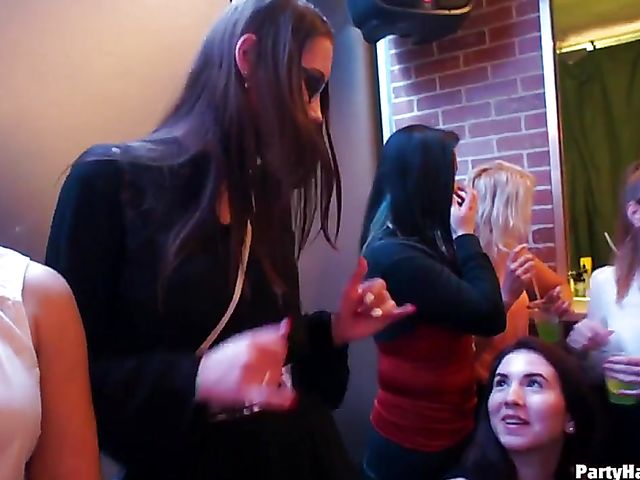 Party blowjob in the crowd in a nightclub