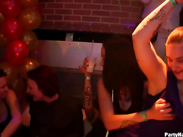 Drunk girls going wild in the nightclub