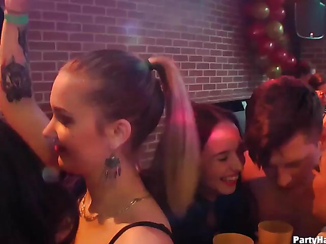 Drunk girls going wild in the nightclub