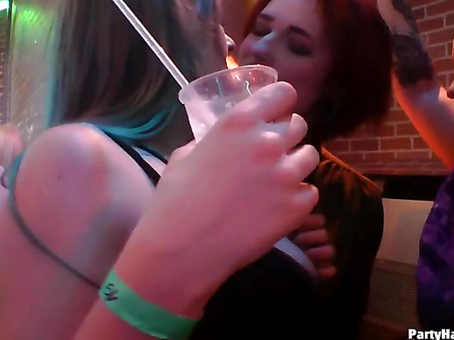 Drunk girls going wild in the nightclub
