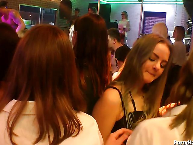 Drunk girls going wild in the nightclub
