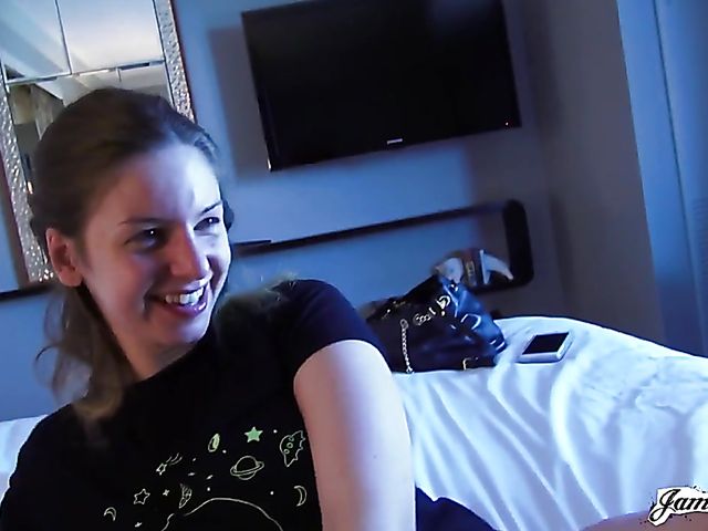 Double penetration in the hotel room with Stella Cox  