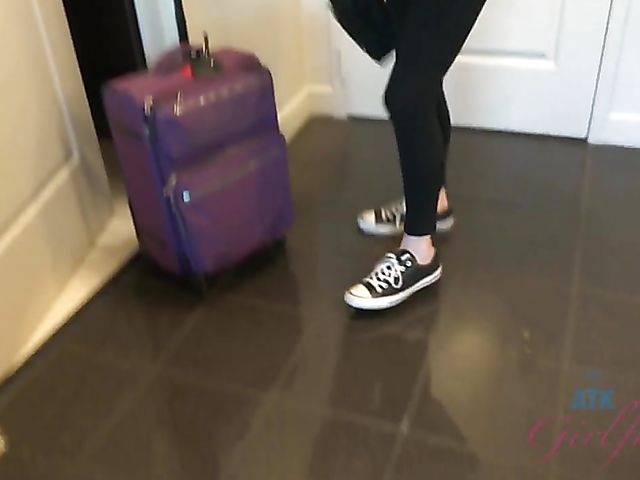 Alex Blake shows her pretty psst to her lucky BF