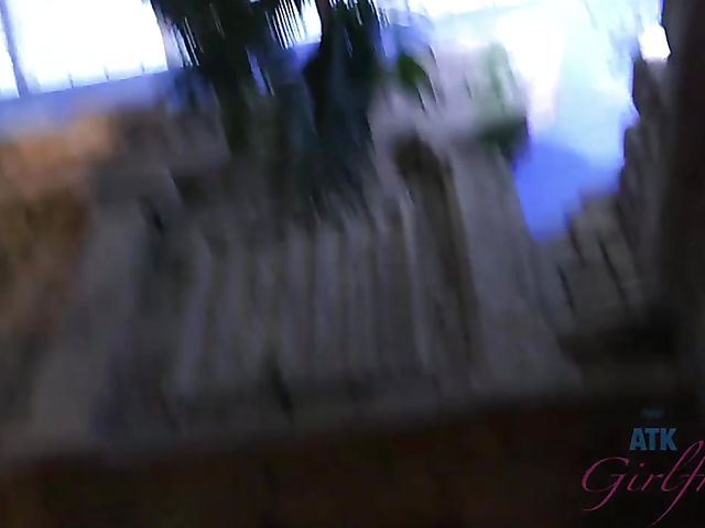 Alex Blake shows her pretty psst to her lucky BF