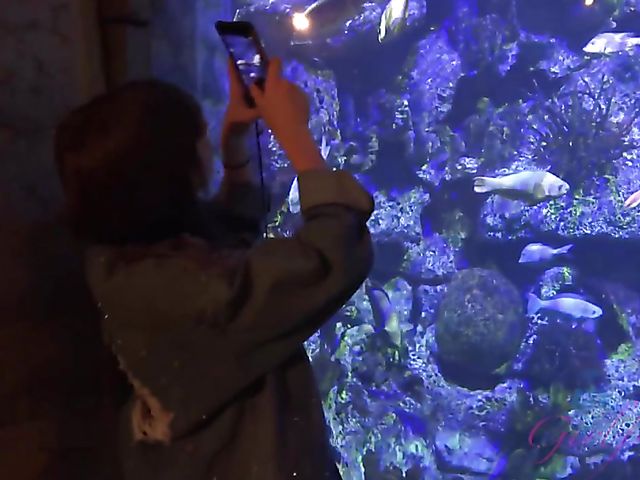 Alex Blake shows her pretty psst to her lucky BF