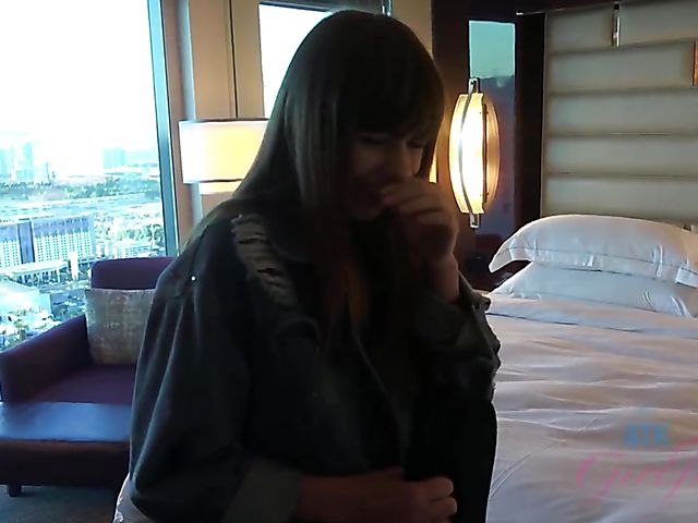 Alex Blake shows her pretty psst to her lucky BF