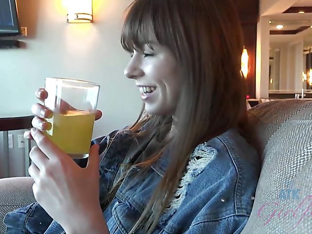 Alex Blake shows her pretty psst to her lucky BF