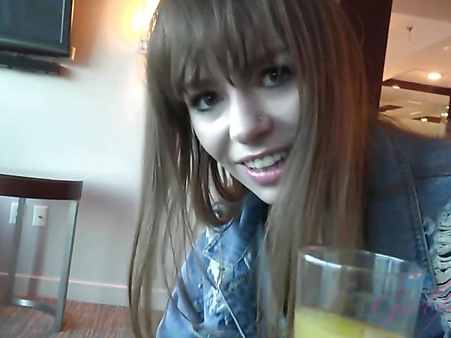 Alex Blake shows her pretty psst to her lucky BF