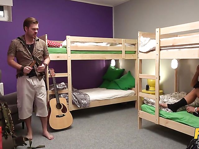 Big tit MILF Aubrey Black gets rammed in a hostel