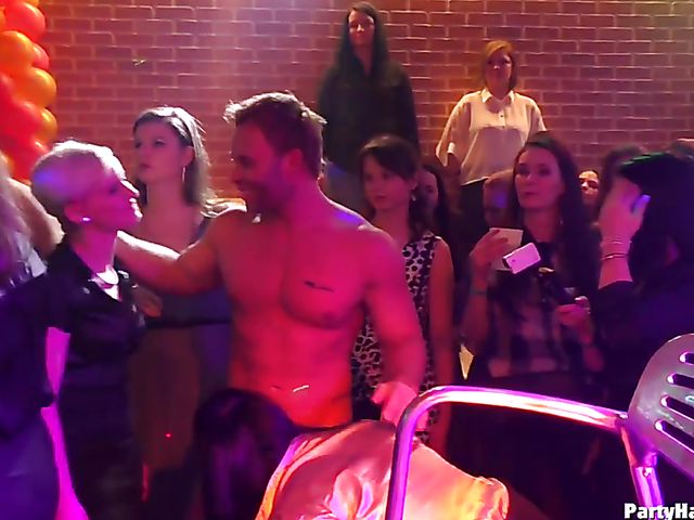 Wild party girls doing dirty things in the nightclub