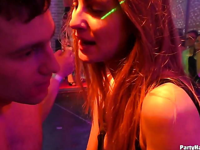Wild party girls doing dirty things in the nightclub