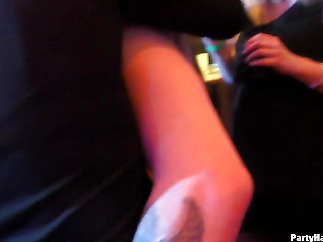 Wild party girls doing dirty things in the nightclub
