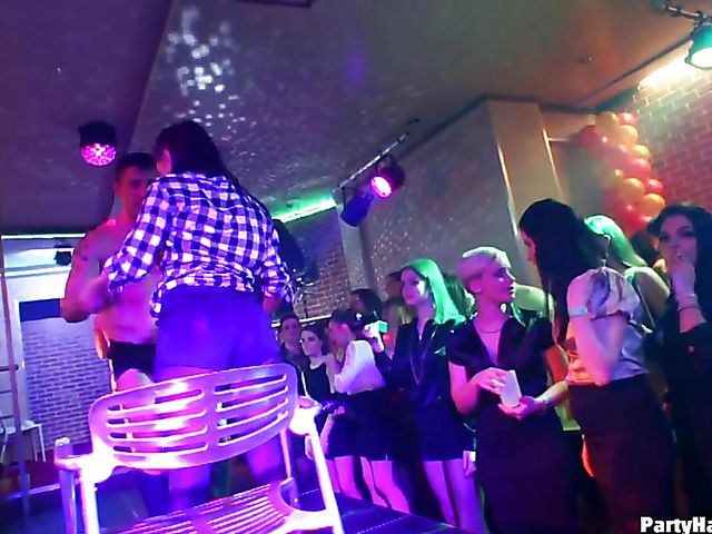 One more sex party in the club with horny women out of control