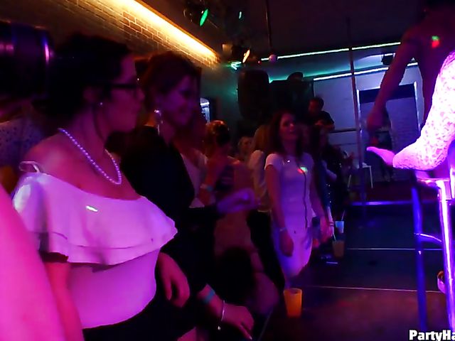 One more sex party in the club with horny women out of control